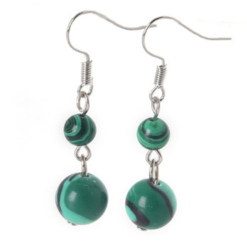 Malachite Earrings,Colorful Earrings, Handmade Earrings